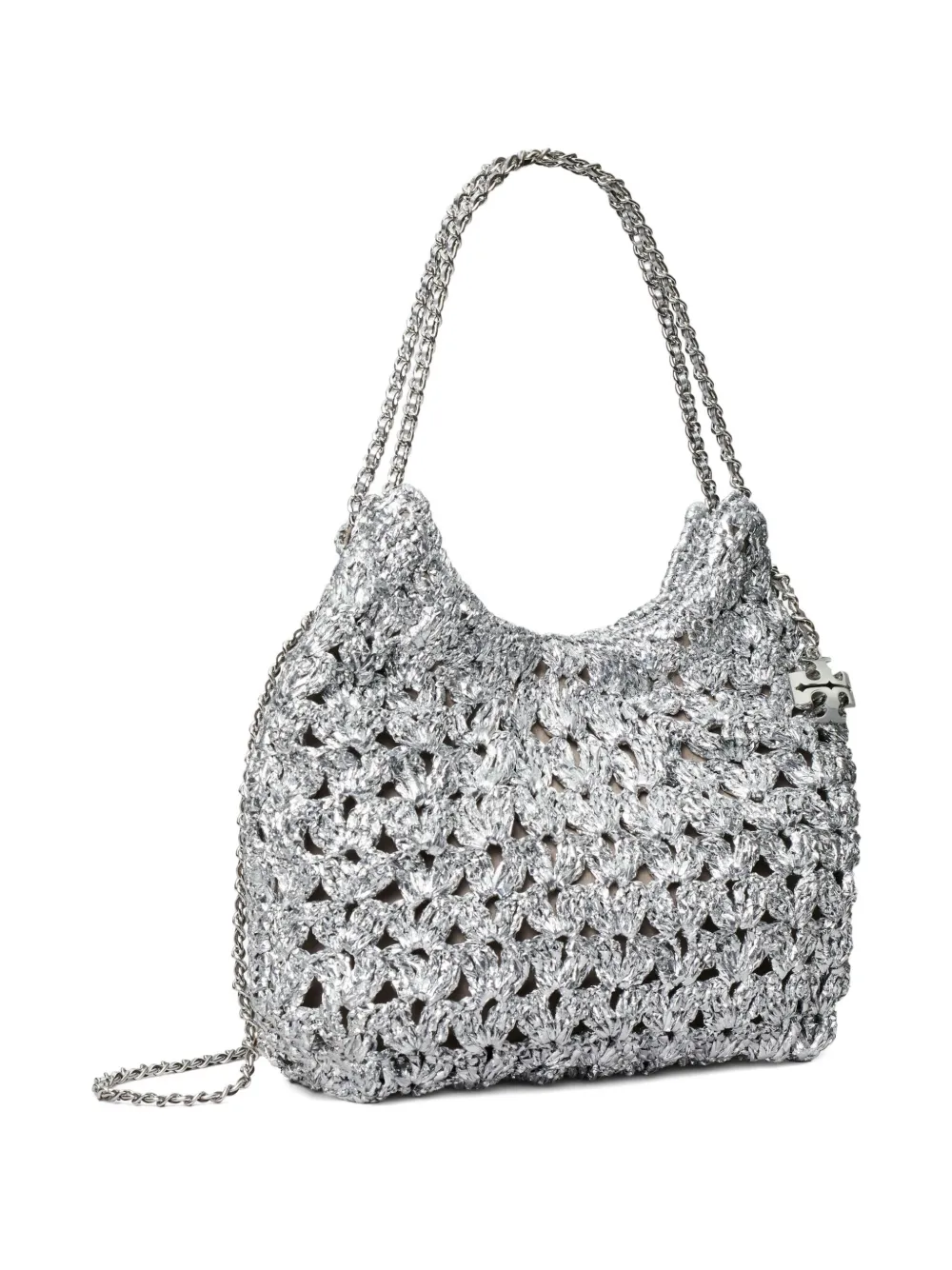 Tory Burch Fleming mini-crossbodytas Zilver