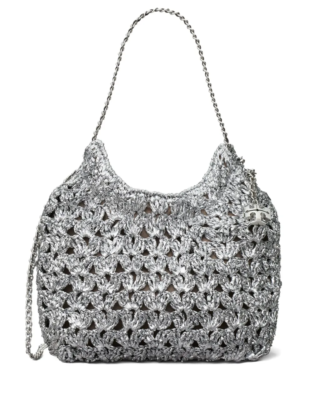 Tory Burch Fleming mini-crossbodytas Zilver