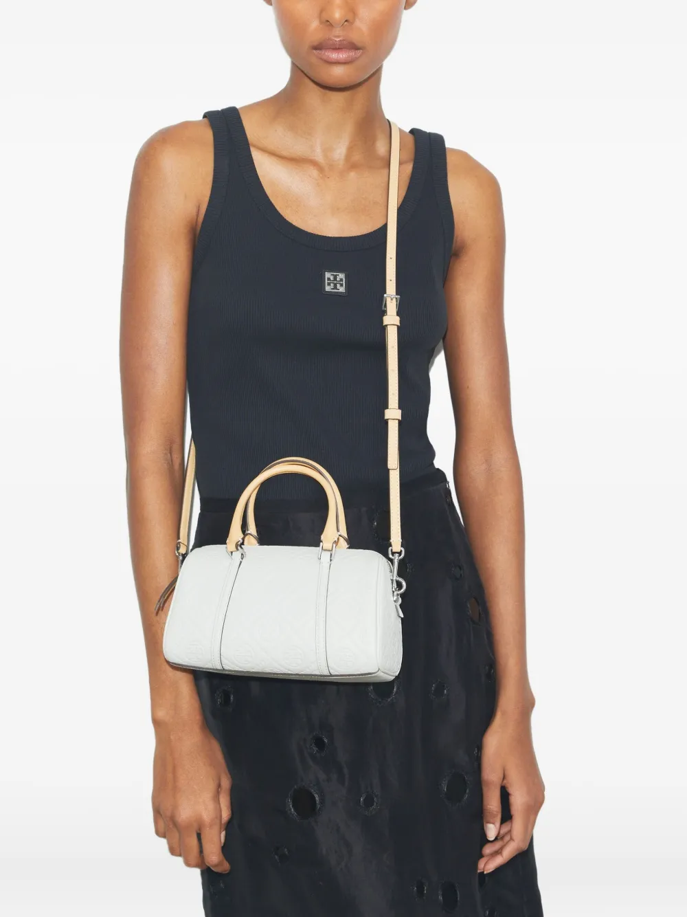 Tory Burch T Monogram mini-shopper - Grijs