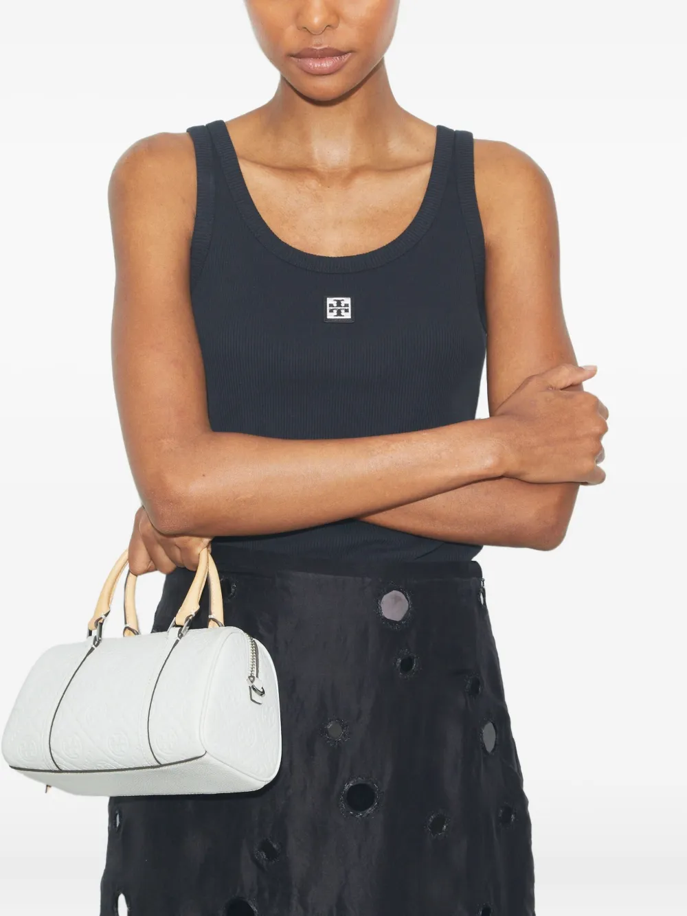 Tory Burch T Monogram mini-shopper Grijs