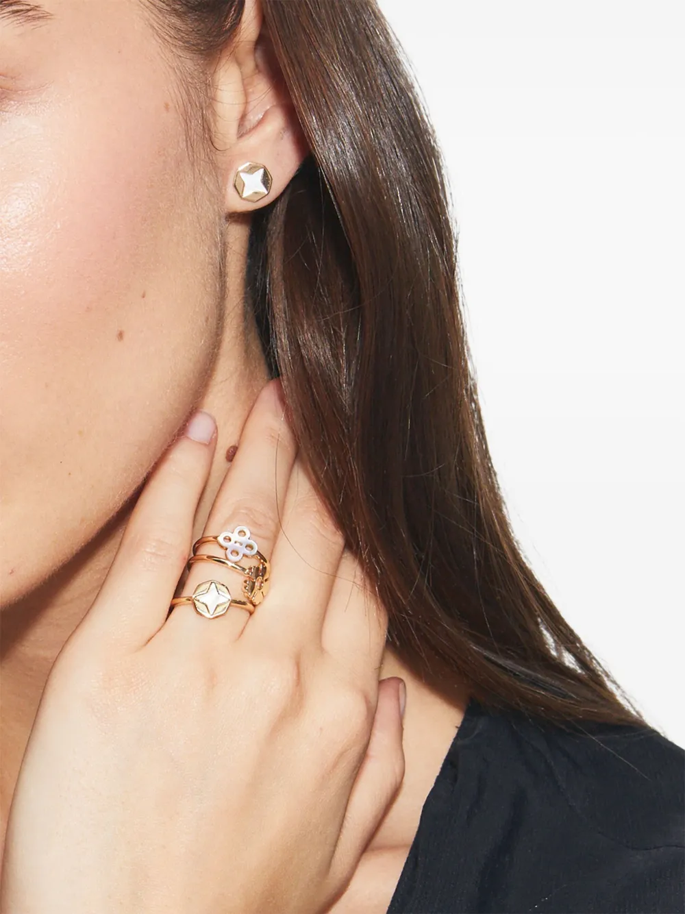 Tory Burch Stud oorbellen met parelmoer - Goud