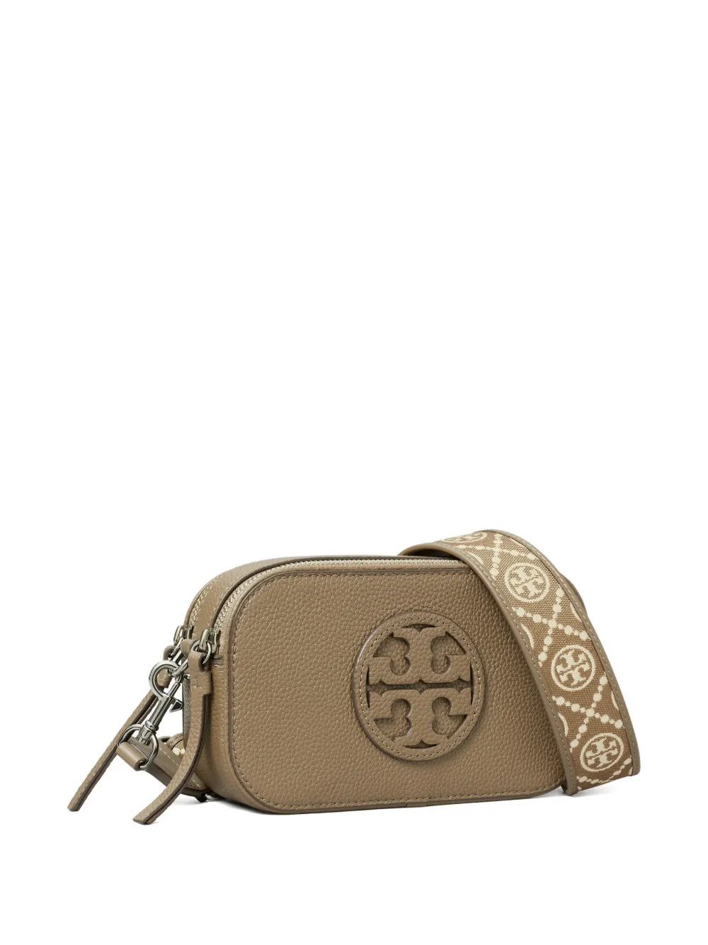 Tory Burch Miller leren crossbodytas met logo-reliëf Bruin