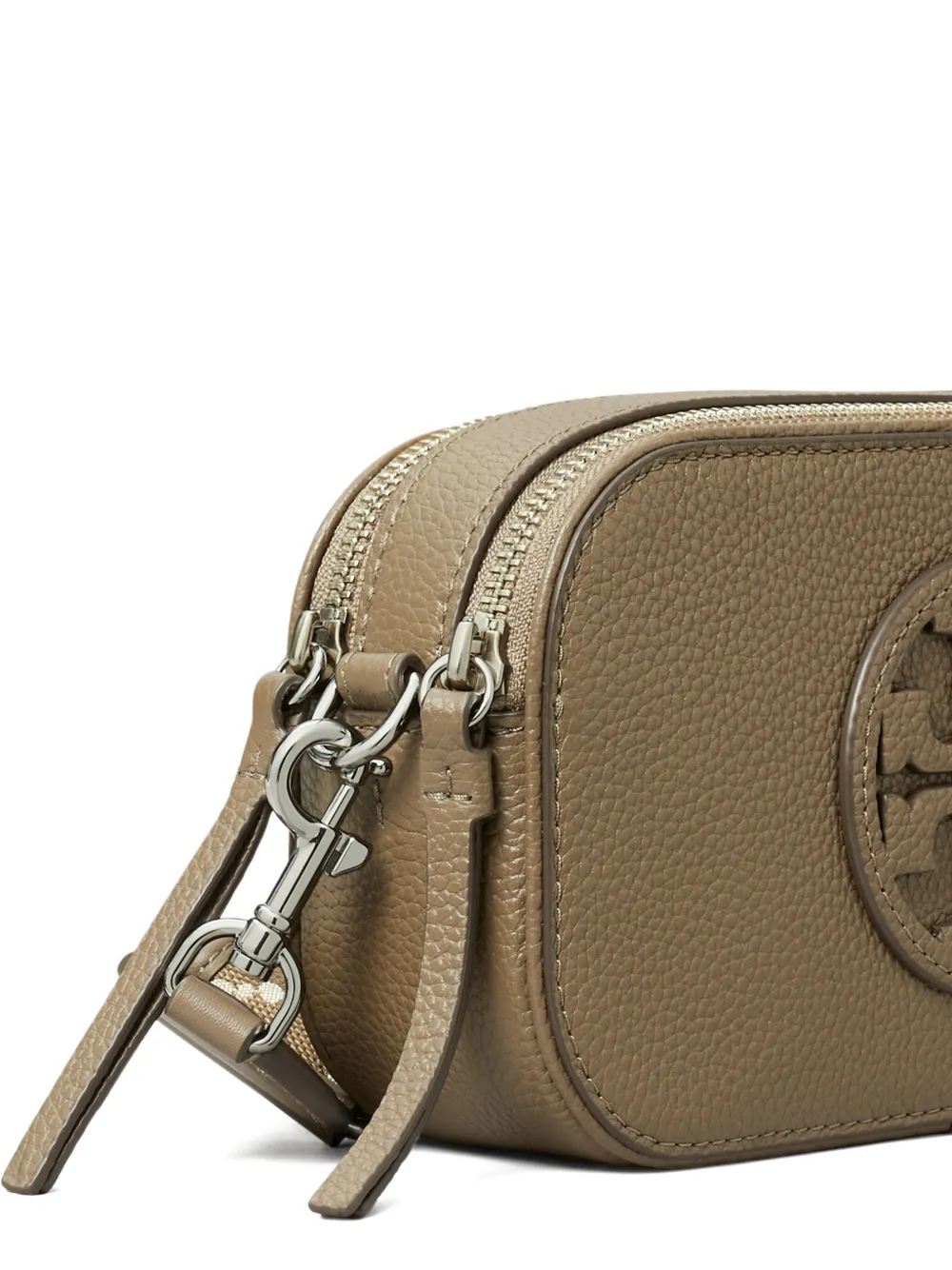 Tory Burch Miller leren crossbodytas met logo-reliëf Bruin