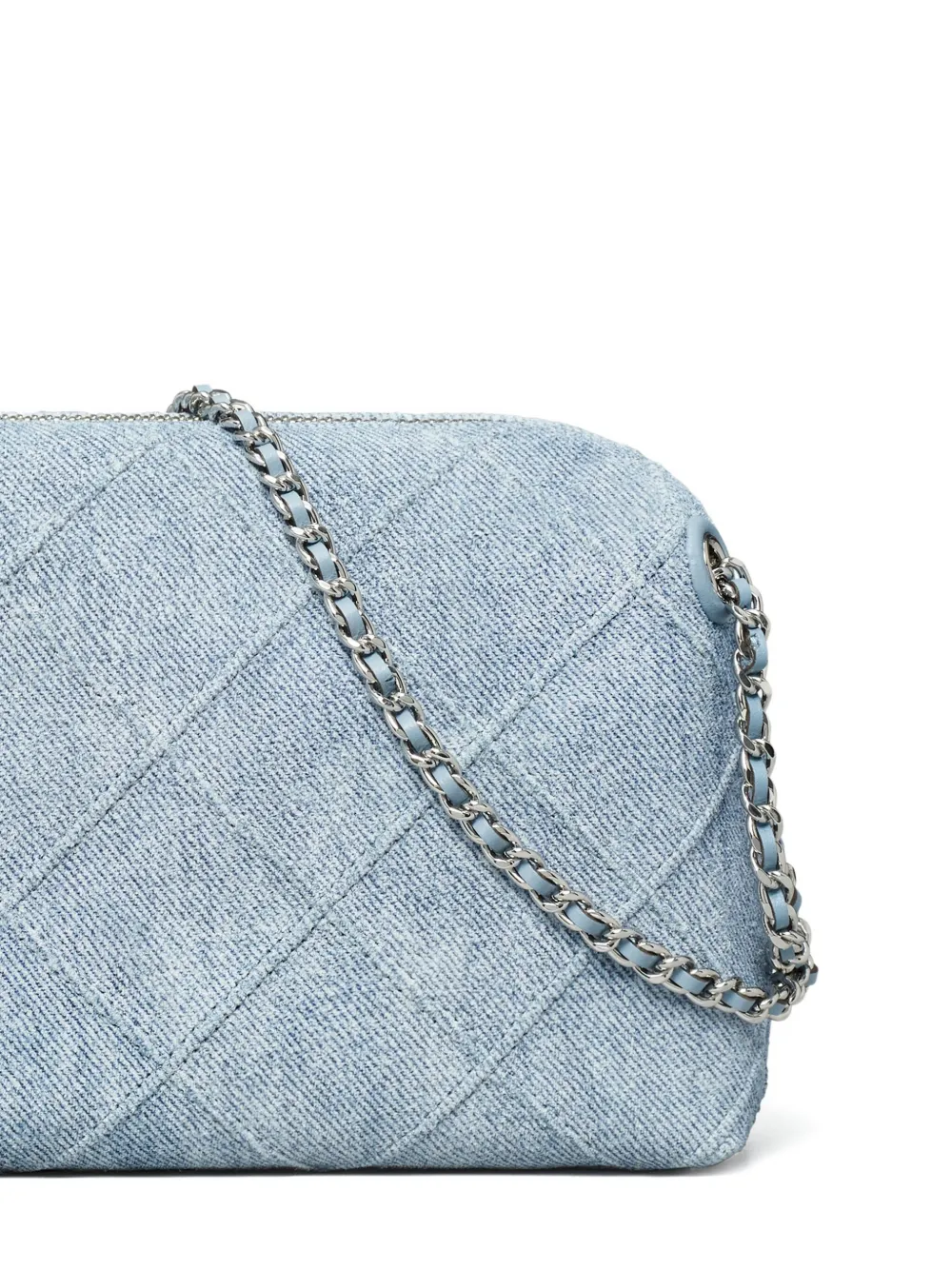Tory Burch Fleming gewatteerde denim crossbodytas Blauw