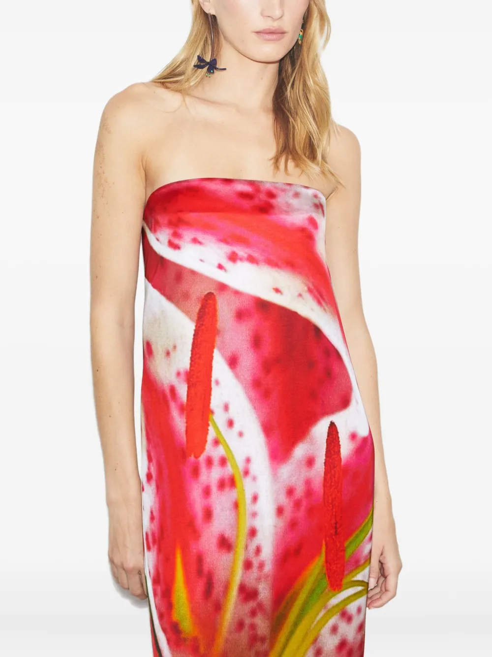 Tory Burch Strapless jurk met bloemenprint Roze