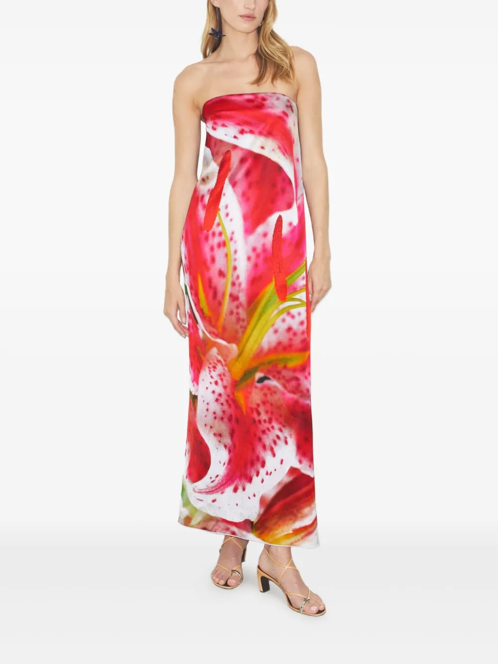 Tory Burch Strapless jurk met bloemenprint - Roze