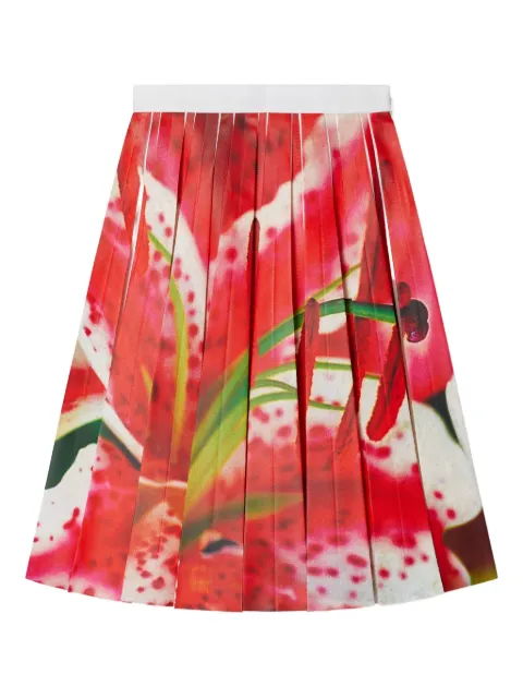 Tory Burch falda con pliegues y estampado floral