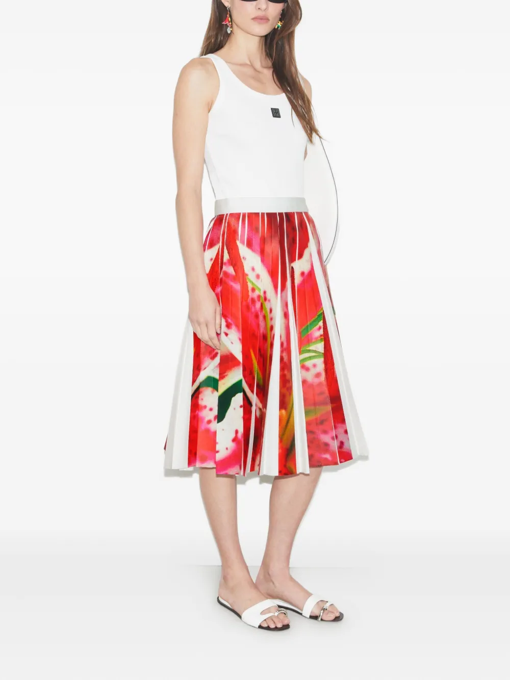 Tory Burch Plooirok met bloemenprint Rood