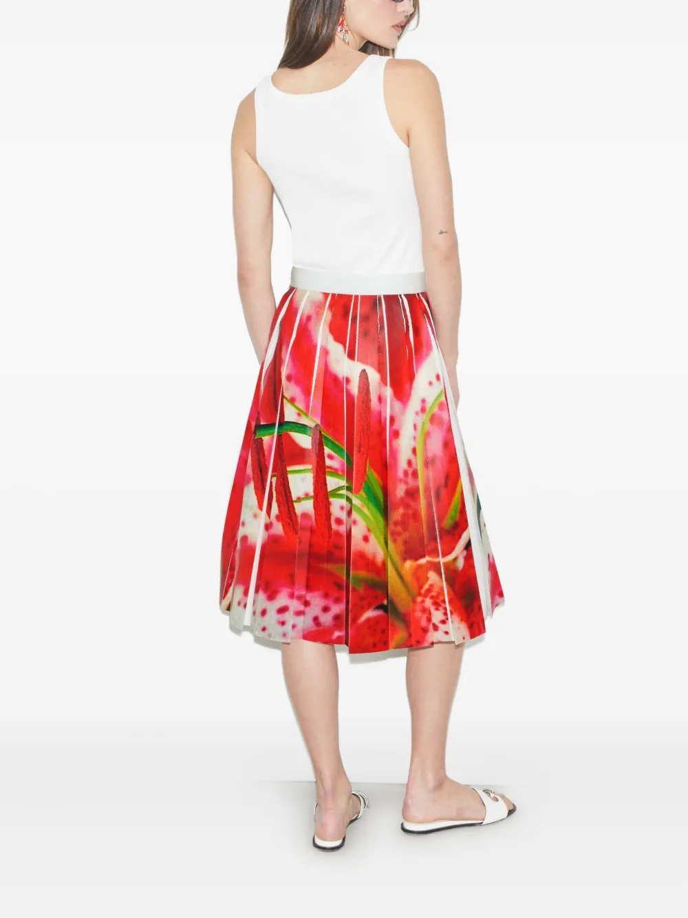 Tory Burch Plooirok met bloemenprint Rood