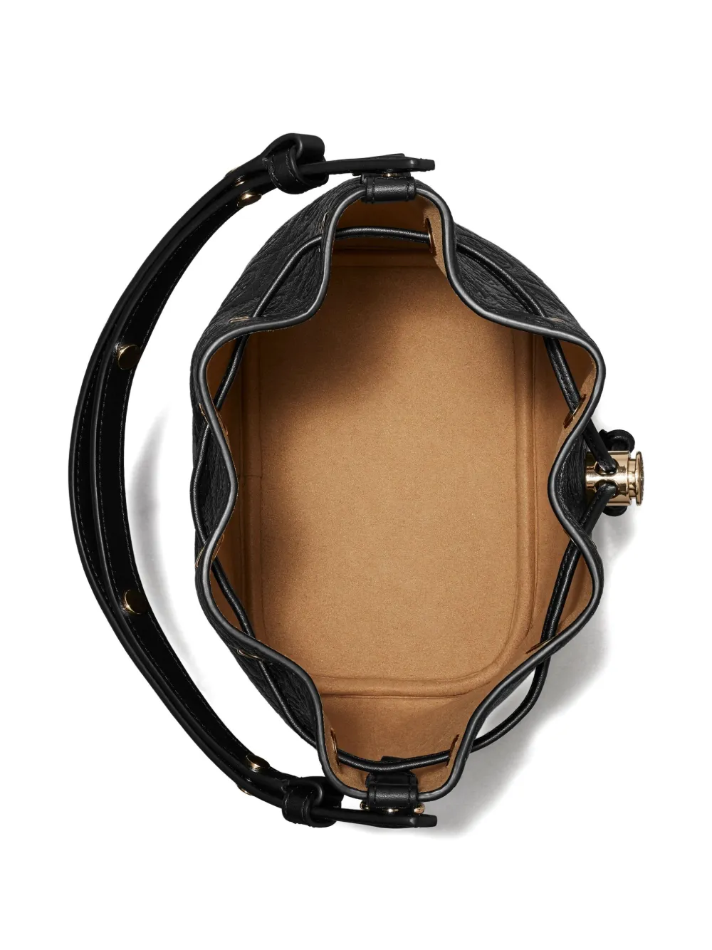 Tory Burch T-Monogram bucket-tas met textuur Zwart