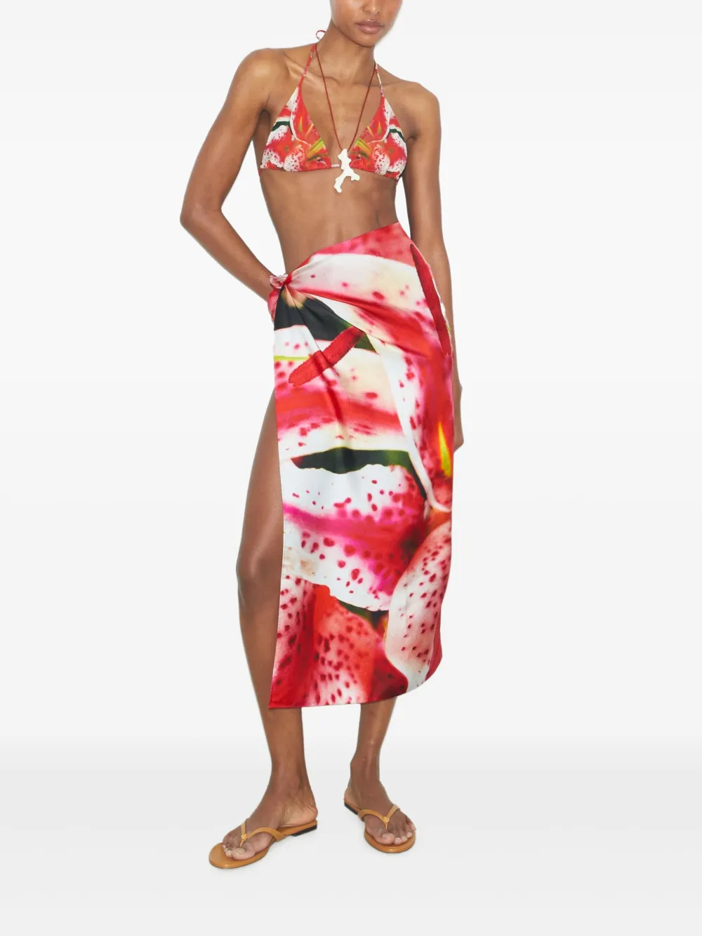 Tory Burch Lily zijden sjaal Roze