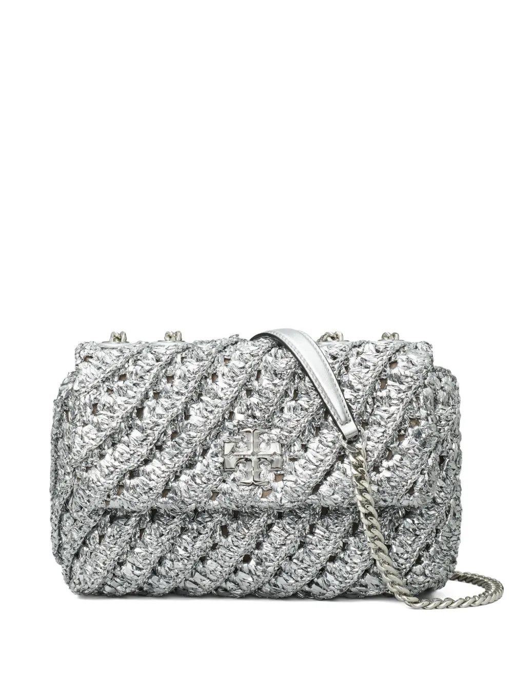 Tory Burch Kira kleine schoudertas Zilver