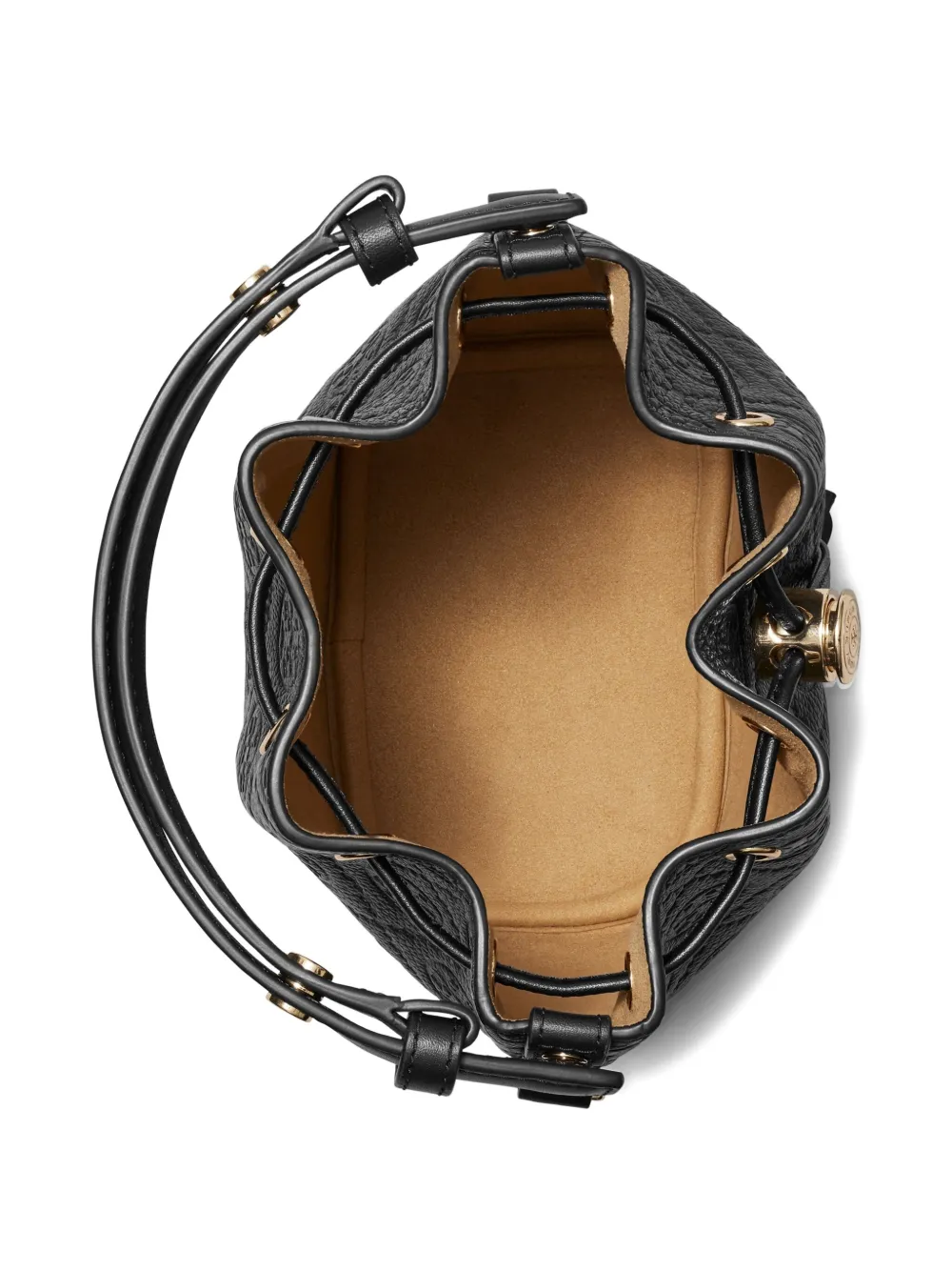 Tory Burch Leren bucket-tas met monogram Zwart