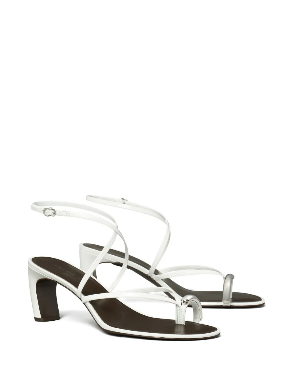 Tory Burch Pierced strappy heeled sandals White