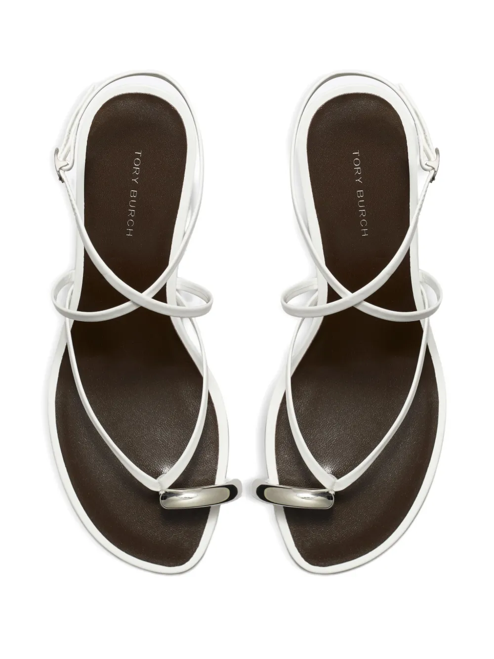 Tory Burch Pierced strappy heeled sandals White