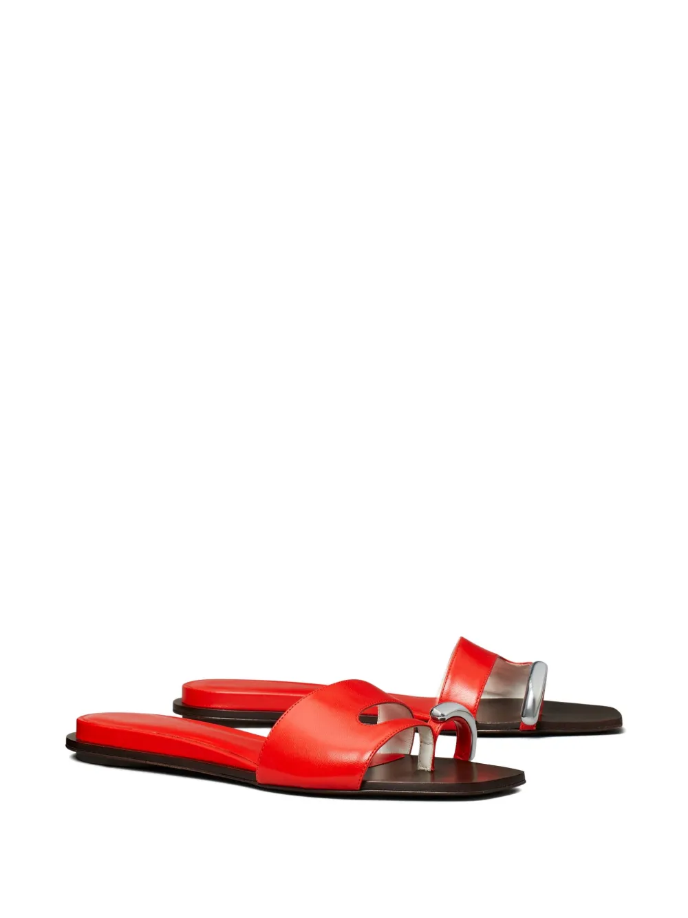 Tory Burch Pierced open-toe slide sandals Red