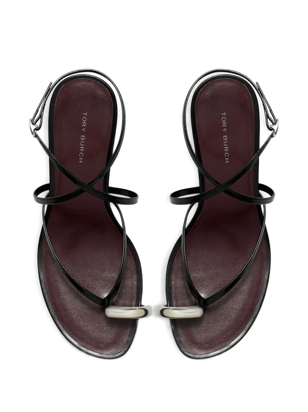 TORY BURCH PIERCED STRAPPY OPEN-TOE HEELS