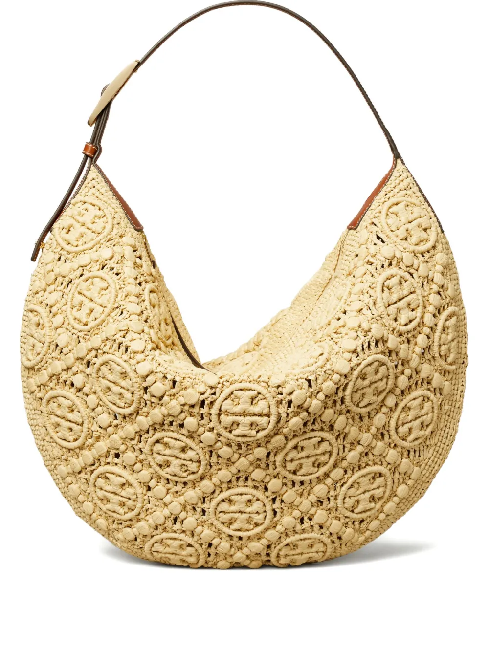 Tory Burch Schoudertas met monogram Beige