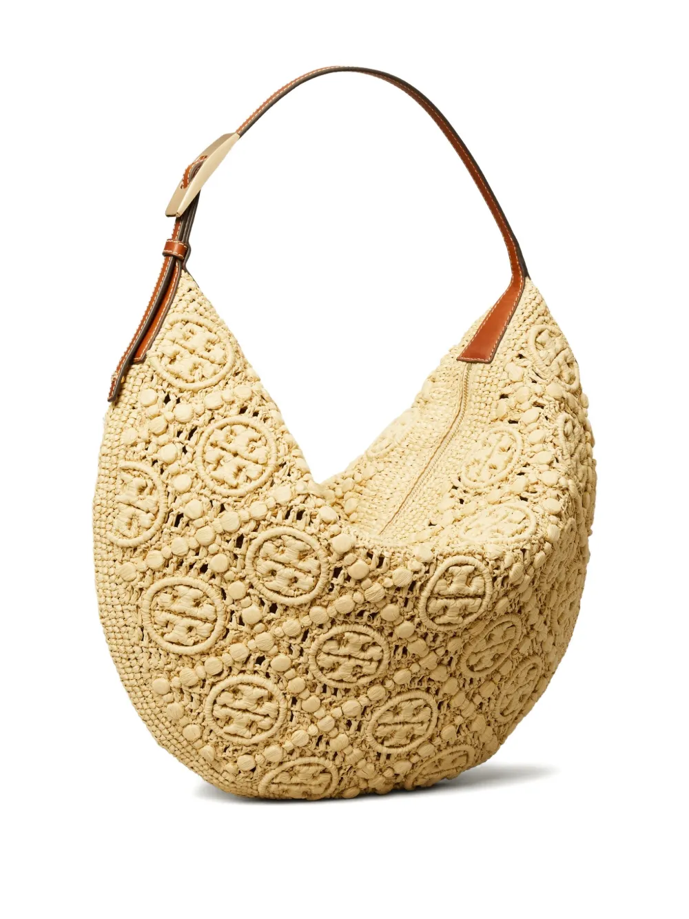 Tory Burch Schoudertas met monogram Beige