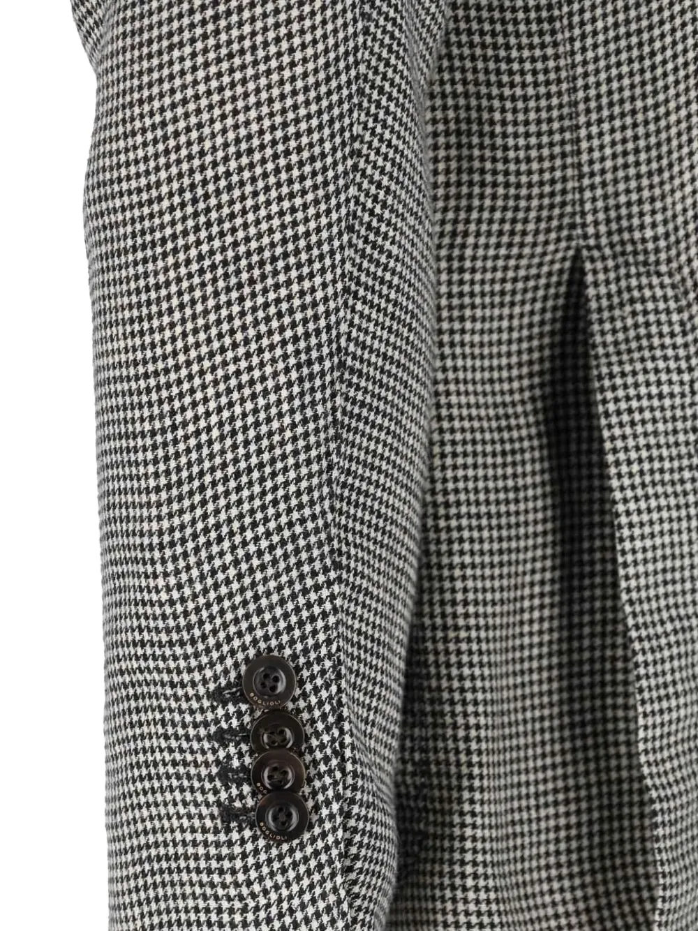 Boglioli Blazer met dubbele rij knopen en pied-de-poule patroon Zwart