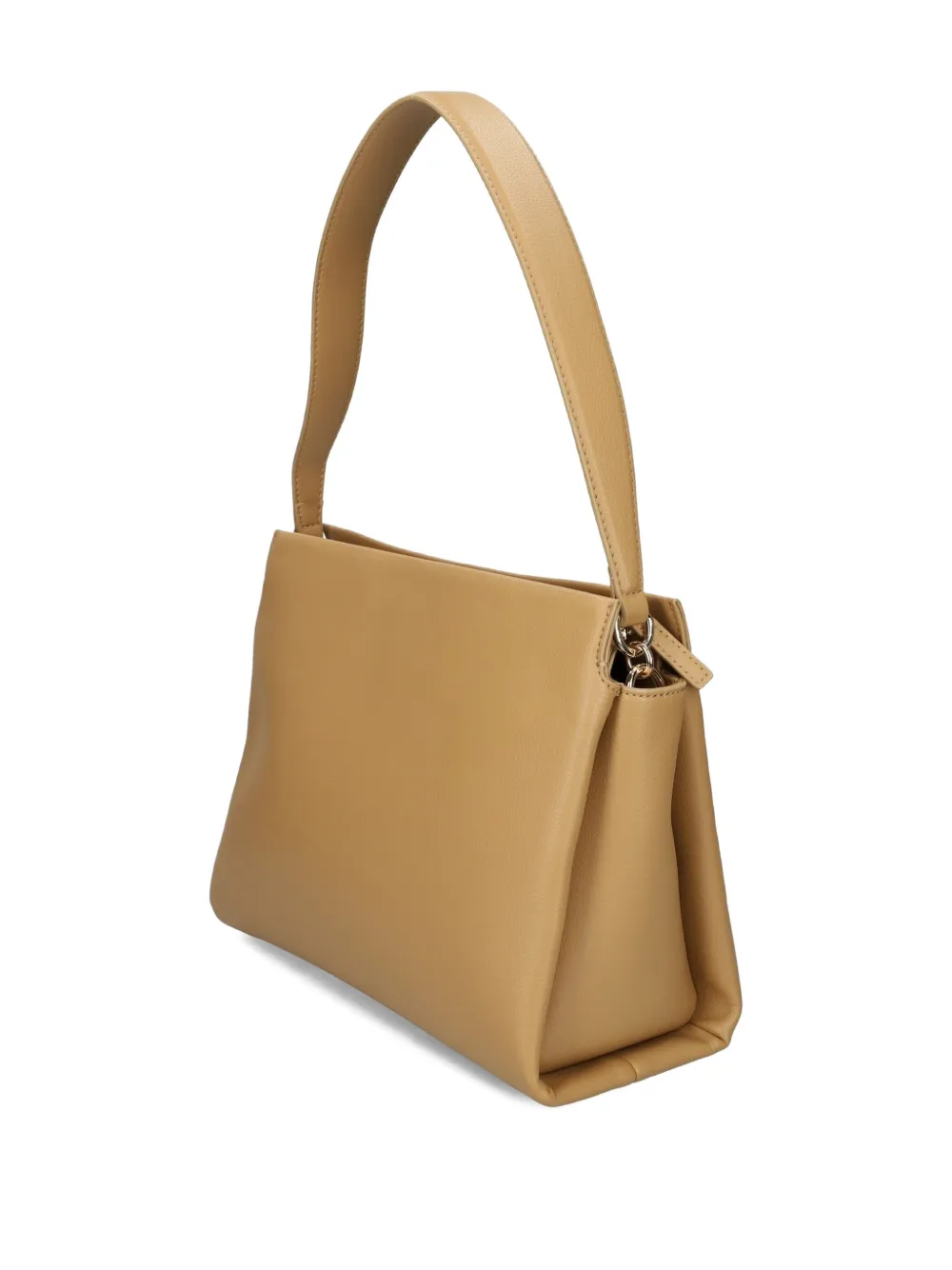 Tommy Hilfiger Leren schoudertas met logo-reliëf Beige