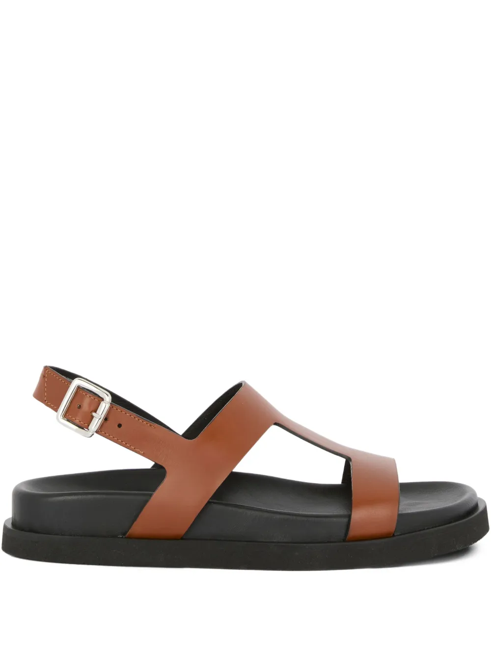 GUGLIELMO ROTTA Thea cross-strap leather sandals Bruin