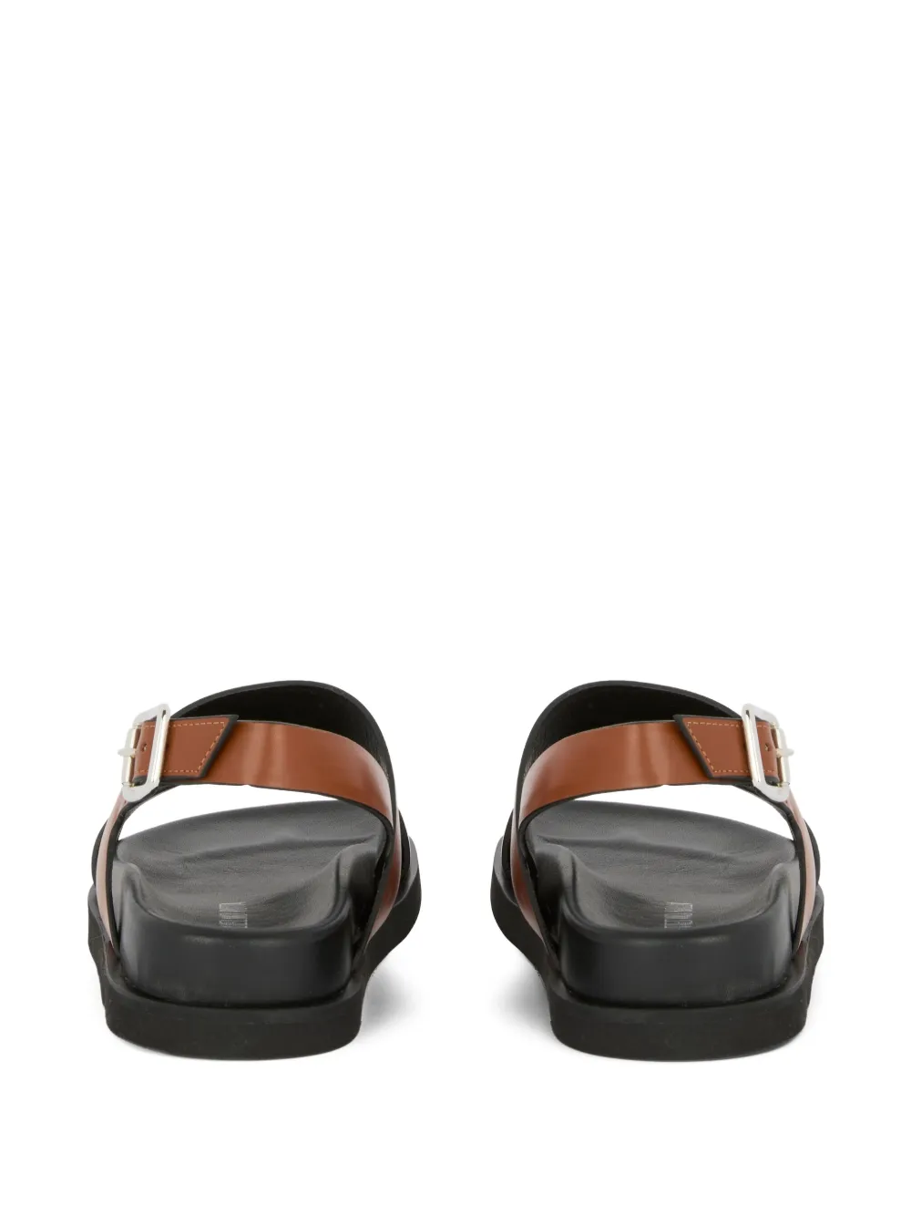 GUGLIELMO ROTTA Thea cross-strap leather sandals Bruin