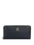 Tommy Hilfiger TH Monogram logo-plaque zip-around wallet - Blue