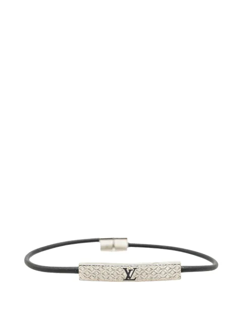 Louis Vuitton Pre-Owned 2023 Palladium Plated and Leather Champs Elysees Bracelet costume bracelet