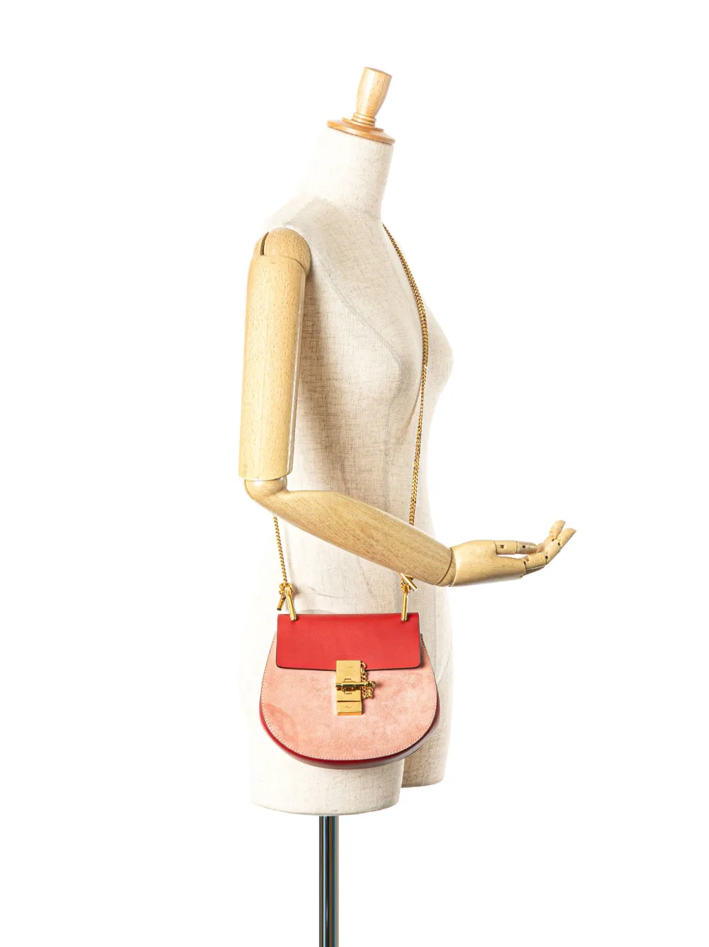 Pre-owned Chloé 2015 Mini Suede And Calfskin Drew Crossbody Bag