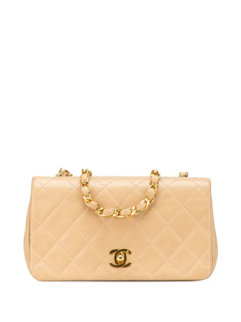 CHANEL Pre-Owned 1989-1991 Mini Rectangular CC Quilted Lambskin Full Single Flap crossbody bag