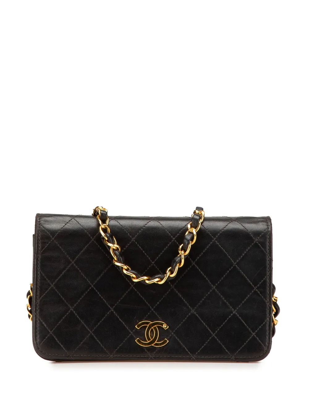 Pre-owned Chanel 1997-1999 Cc Quilted Lambskin Full Flap Crossbody Bag