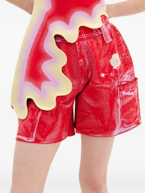 PH5 Heather fake-cargo-print shorts