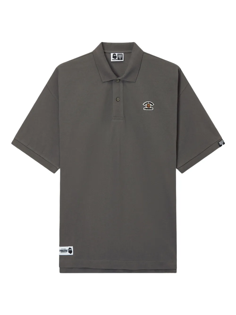 FINGERCROXX logo-appliqué polo shirt - グレー FINGERCROXX logo-appliqué polo shirt - グレー