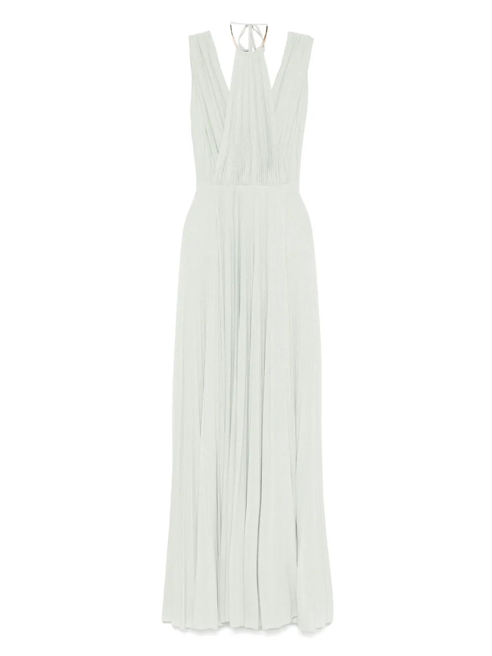 Elisabetta Franchi Jersey maxi-jurk met ceintuur Groen