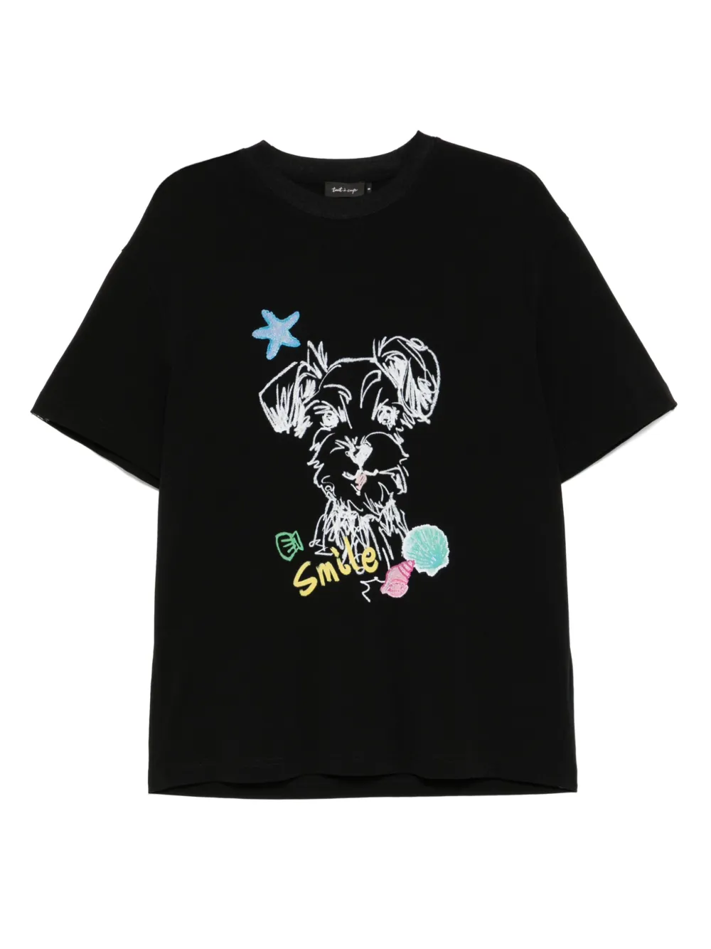 Tout a coup T-shirt met grafische print Zwart