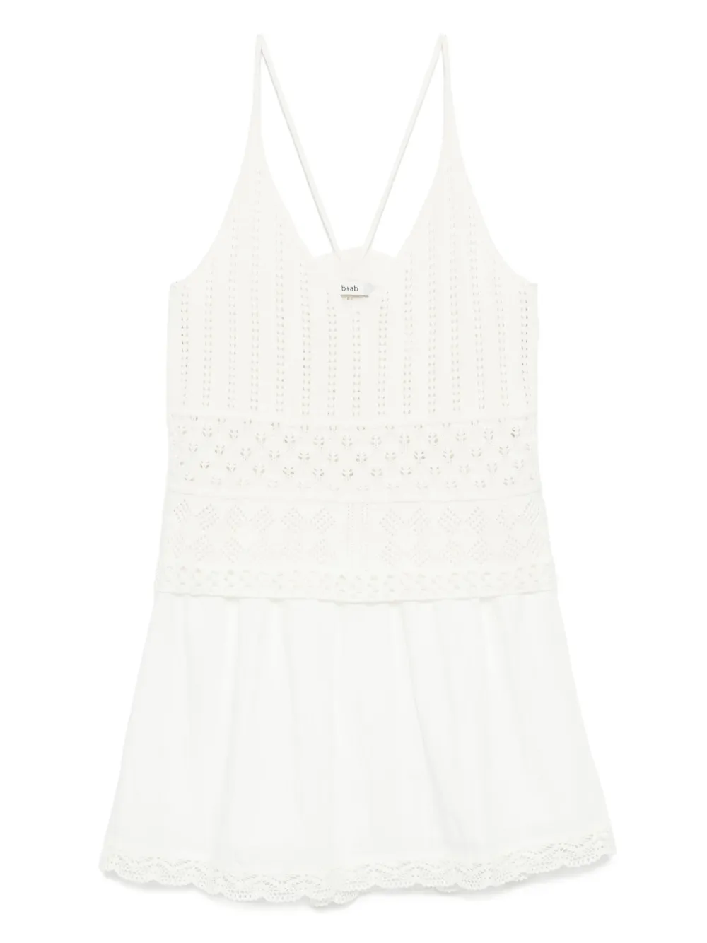 B+ab Crochet Top Skirt Set In White