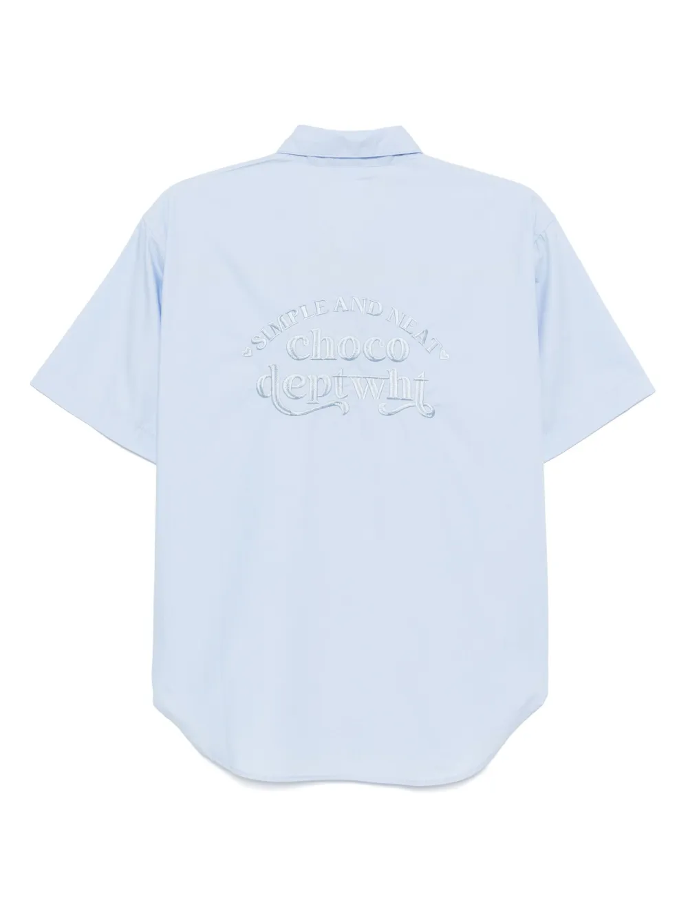 CHOCOOLATE Katoenen blouse met korte mouwen - Blauw