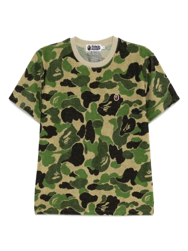 【A BATHING APE】3色展開 ABC CAMO PILE JACQUARD ONEPOINT TEE A BATHING APE ABC CAMO PILE JACQUARD ONE POINT TEE