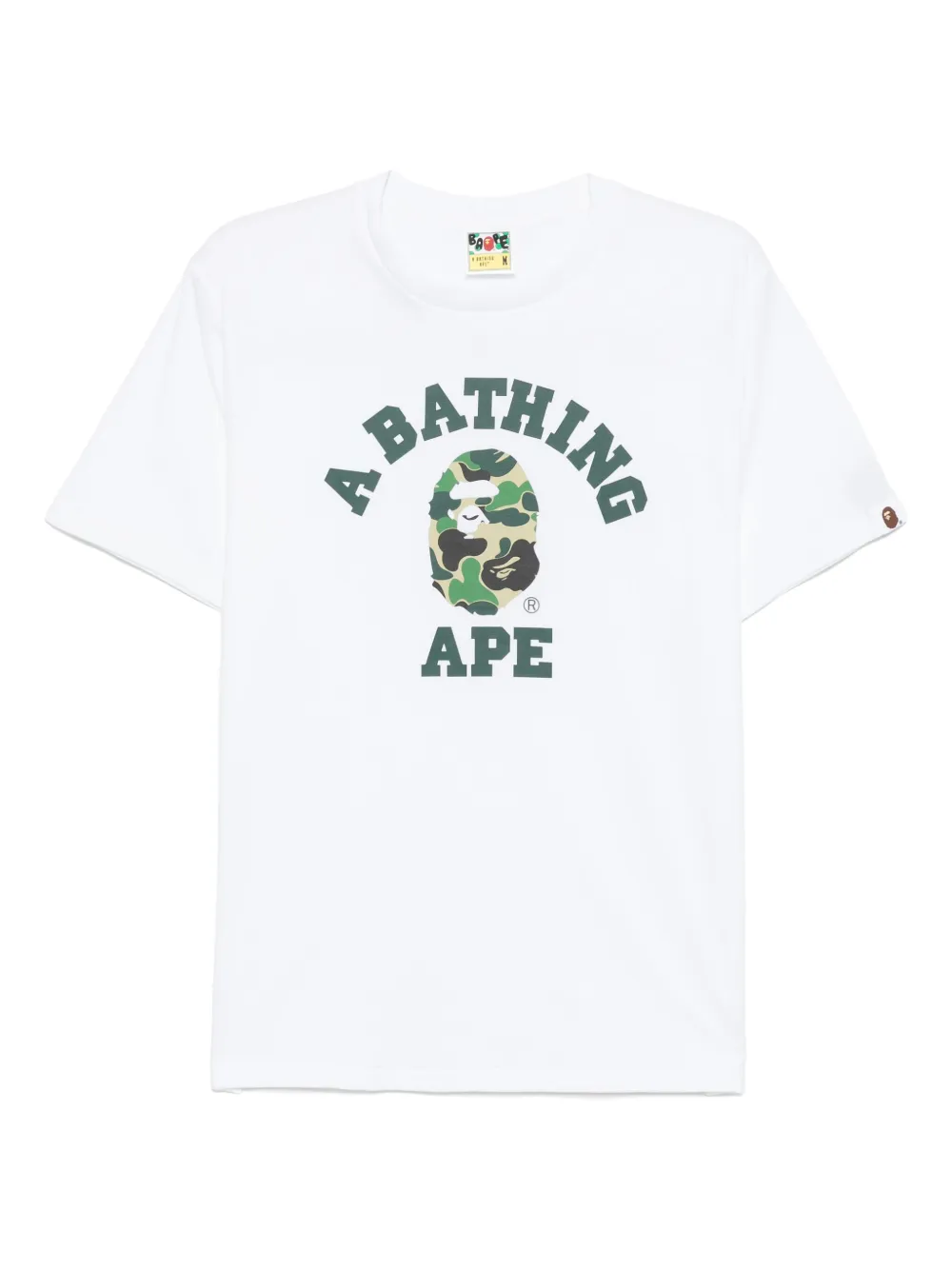A BATHING APE® playera universitaria ABC con estampado militar | blanco | Image 1