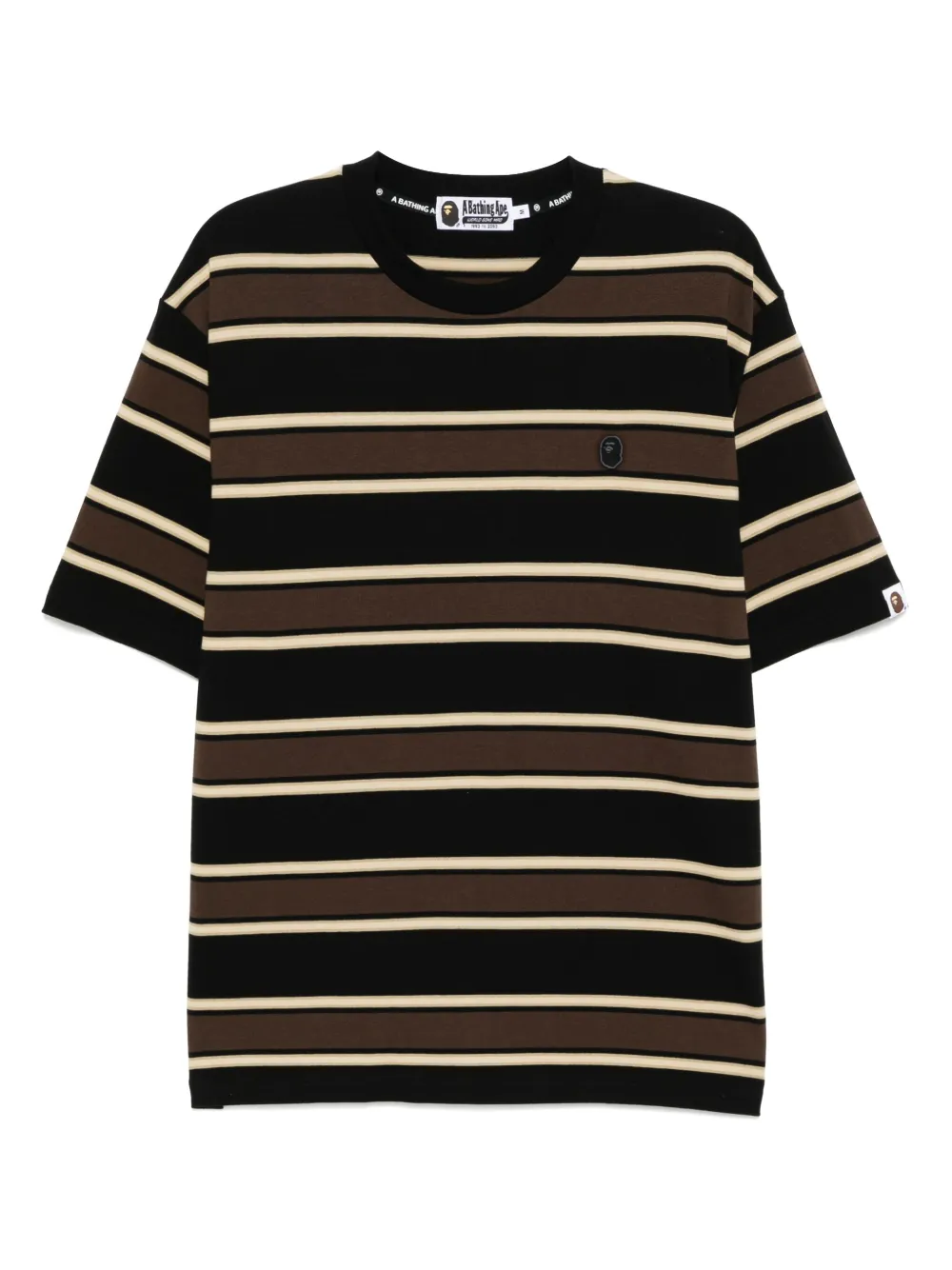 A BATHING APE® playera con logo bordado | marrón | Image 1