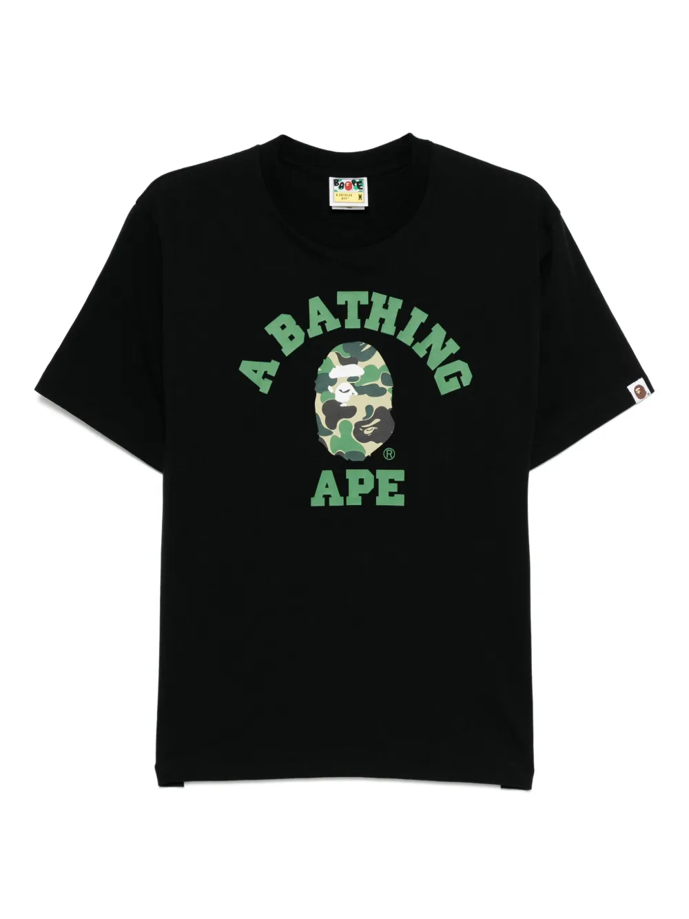 A BATHING APE® playera universitaria ABC con estampado militar | negro | Image 1