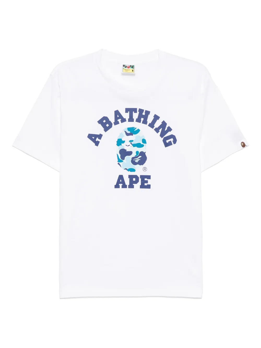 A BATHING APE® playera universitaria ABC con estampado militar | blanco | Image 1