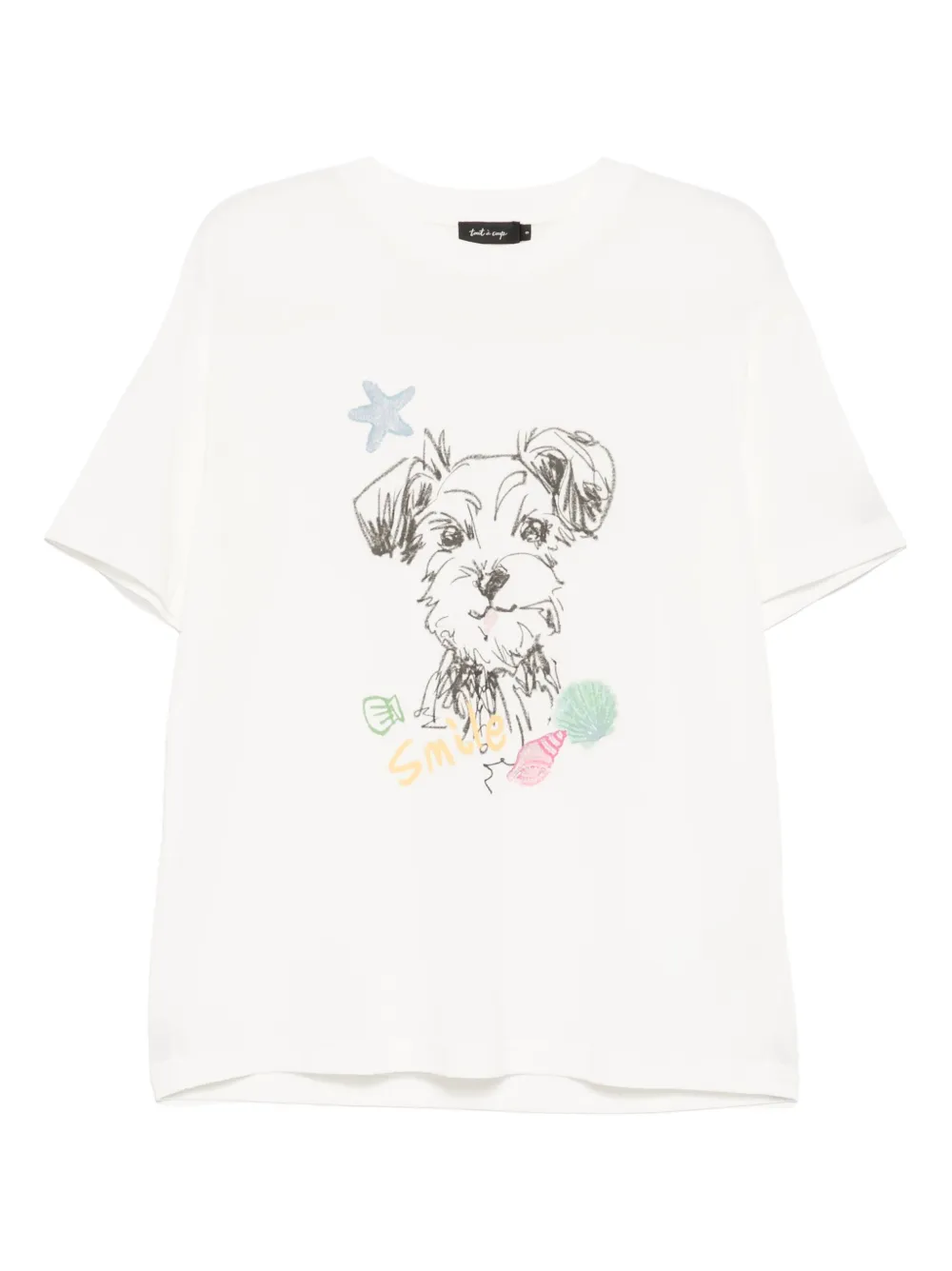 Tout a coup T-shirt met grafische print Wit