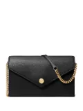 Tory Burch grained leather envelope clutch bag - 001 BLACK