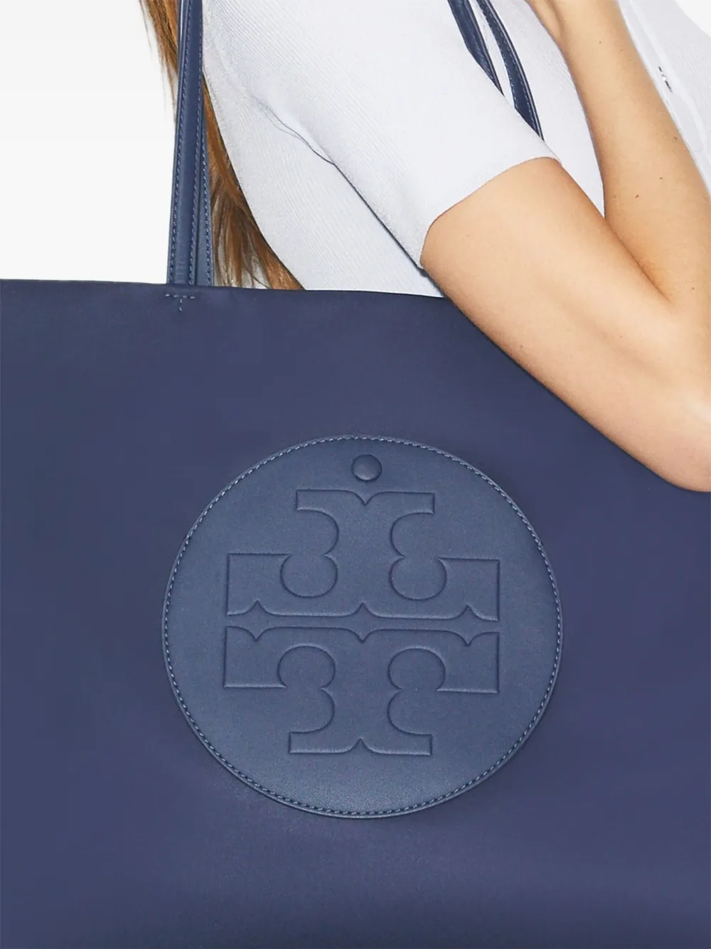 Tory Burch Ella shopper met logo-reliëf Blauw