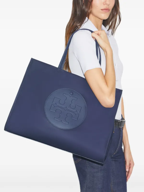 Tory Burch Ella logo-embossed Tote Bag Blue FARFETCH AU