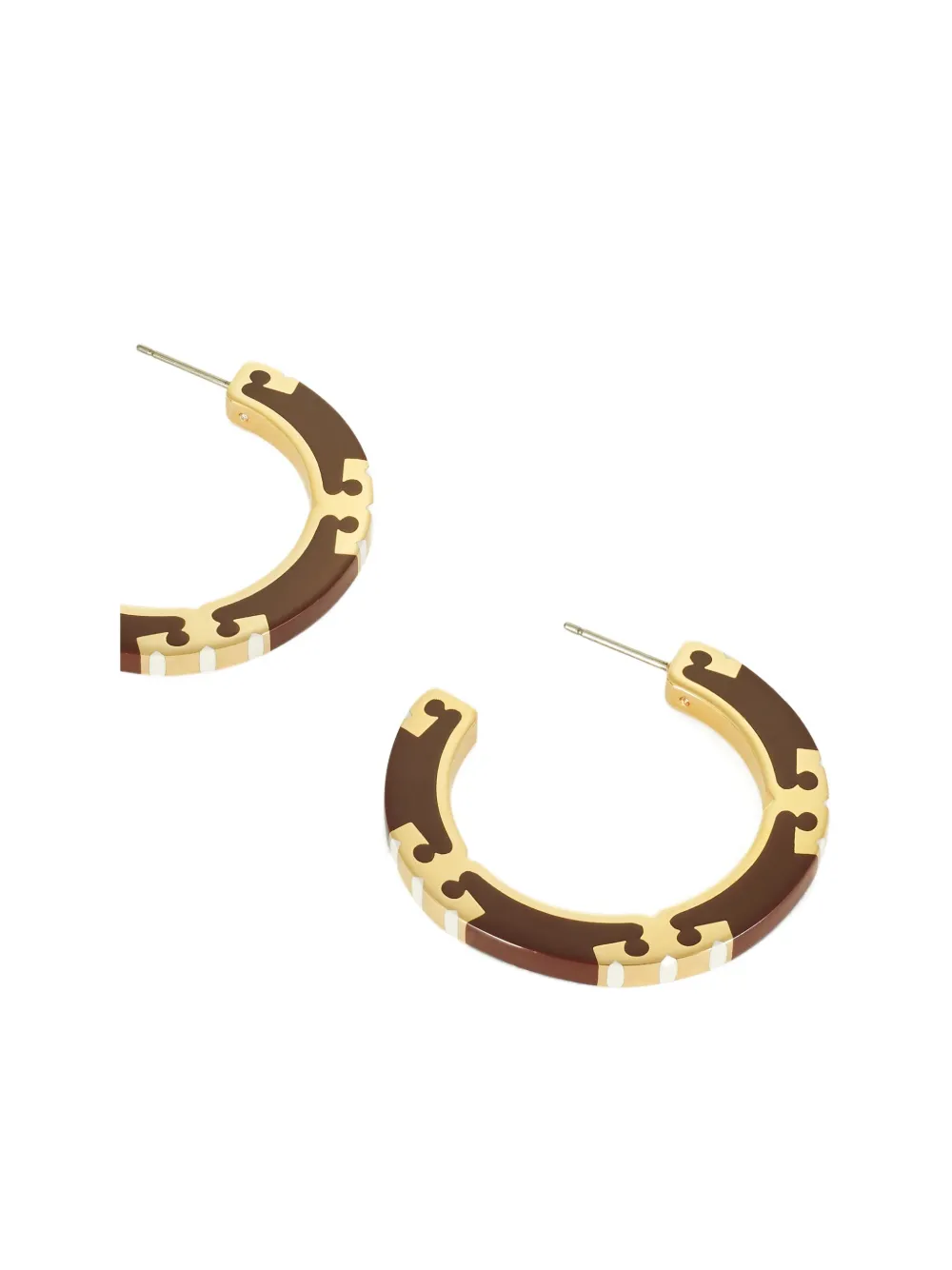 Tory Burch T Stripe Hoop Earrings In Gold