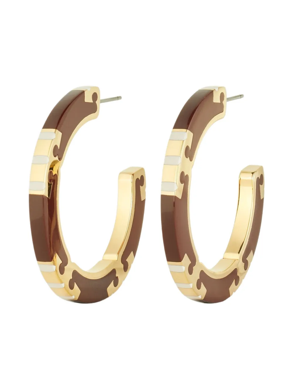Tory Burch T Stripe Hoop Earrings In Gold