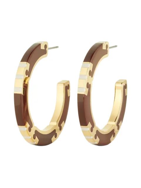 Tory Burch T Stripe hoop earrings
